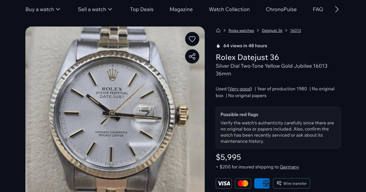 Chrono24 Listing Analyzer